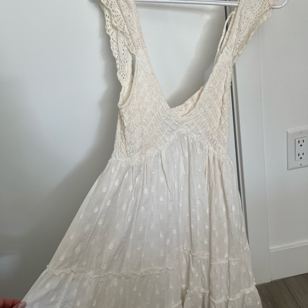 Urban Outfitters Ivory Eyelet Crochet Mini Dress